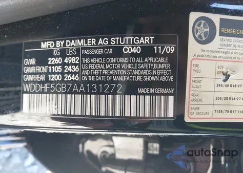 2010 Mercedes-Benz E 350 z USA, uszkodzony, nr VIN WDDHF5GB7AA131272